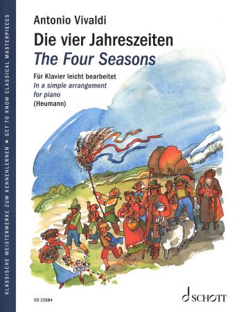 Die vier Jahreszeiten, Antonio Vivaldi, , Hans-Günter Heumann, Klavier, Spielheft, Soloband, mittelschwer, Klavier Noten, 4 Violinkonzerte, Frühling, Sommer, Herbst, Winter, Cover