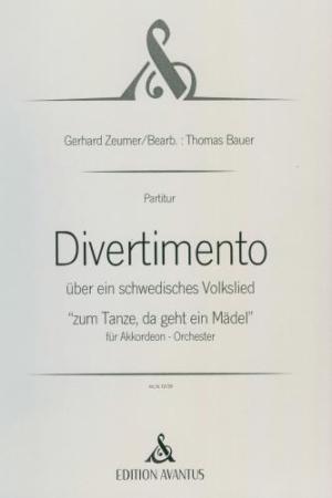 Divertimento über ein schwedisches Volkslied, Gerhard Zeumer, Thomas Bauer, Akkordeon-Orchester, Akkordeon-Ensemble, Quintett, Wertungsstück, Wettbewerbsstück, Wettbewerbsliteratur, sehr schwer, Oberstufe, anspruchsvoll, Originalkomposition, Originalmusik