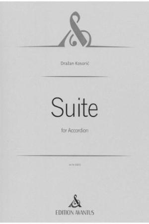 Suite, Dražan Kosorić, Einzelausgabe, Akkordeon-Solo, Melodiebass MIII, Freebass, Suite in 4 Sätzen, schwer, anspruchsvoll, Professionals, Konzertakkordeonisten, Studentinnen, Studenten, Akkordeon Noten, Cover