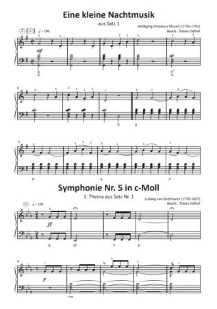 Einfach schöne Klassik, Tobias Dalhof, Akkordeon-Solo, Standardbass MII, Spielheft, Soloband, Vorspiel, Konzert, Akkordeonunterricht, leicht, Anfänger, Wiedereinsteiger, Akkordeon Noten, klassische Werke großer Meister, Blick in die Noten