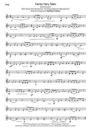 Fairies Fairy Tales, Geoffrey D. Barlow, Akkordeonorchester, Hauptthema aus dem Musical Dornröschen, Easy-Stimme, Kiddy-Stimme, leicht-mittelschwer, Akkordeon Noten, Probeseite
