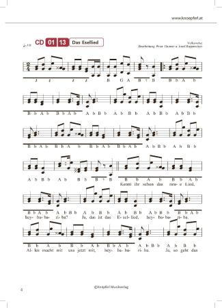 Familienmusik Herzog, Peter Thurner, Josef Rupprechter, Steirische Harmonika, Griffschrift, Spielheft, Soloband, Volkslieder, traditionelle Volksweisen, leicht-mittelschwer, ​inkl. Audio-CD, Musikantenstadl, Harmonika Noten, Beispielseite