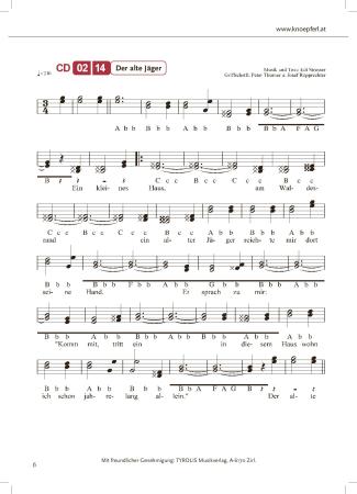 Familienmusik Herzog, Peter Thurner, Josef Rupprechter, Steirische Harmonika, Griffschrift, Spielheft, Soloband, Volkslieder, traditionelle Volksweisen, leicht-mittelschwer, ​inkl. Audio-CD, Musikantenstadl, Harmonika Noten, Notenbeispiel