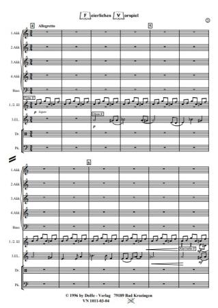 Feierliches Vorspiel, Werner Heetfeld, Akkordeon-Orchester, Originalkomposition, Konzertstück, Kirchenkonzert, mittelschwer, Akkordeon Noten, Originalmusik, Einblick in die Noten