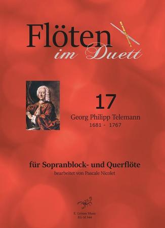 Flöten im Duett 17, Georg Philipp Telemann, Pascale Nicolet, Spielheft, Sopranblockflöte und Querflöte, Flötenduo, 2 Flöten, klassische Musik, Barock, Duo-Noten, Noten für Flötenduo, Cover