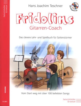 Fridolins Gitarren-Coach, Hans Joachim Teschner, Schulwerk für Gitarre, Lehrwerk, Gitarrenschule, Lehrbuch, Spielbuch, leicht, Gitarre spielen lernen, Gitarrenunterricht, Gitarren Noten, Cover mit CD
