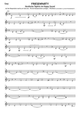 Friesenparty, Gottfried Hummel, Akkordeonorchester, Medley, Potpourri, Shantys, Seemannslieder, Easy-Stimme, leicht-mittelschwer, Akkordeon Noten, Probeseite