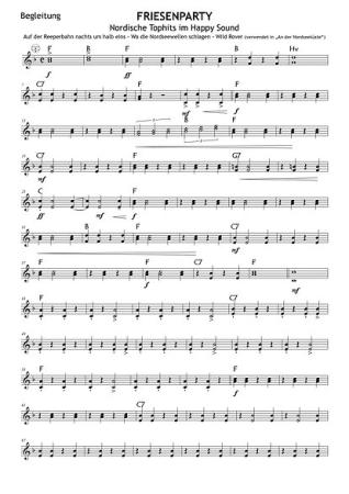 Friesenparty, Gottfried Hummel, Akkordeonorchester, Medley, Potpourri, Shantys, Seemannslieder, Easy-Stimme, leicht-mittelschwer, Akkordeon Noten, Einblick in die Noten