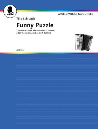 Funny Puzzle, Tillo Schlunck, Akkordeon-Solo, Akkordeon-Duo, Standardbass MII, Spielheft, mit 2. Stimme, Duett, sehr leicht, Akkordeon Noten