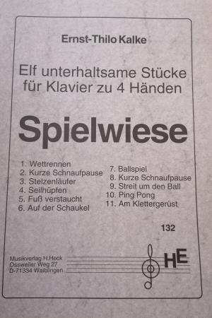Spielwiese, Ernst-Thilo Kalke, Klavier zu 4 Händen, Piano zu 4 Händen, Klavier-Duo, Piano-Duo, Spielheft, Duoband, 11 unterhaltsame Klavierstücke, leicht, Klavier Noten, Piano Noten Klavier spielen lernen, Cover