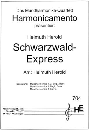 Schwarzwald-Express, Helmuth Herold, Mundharmonika-Ensemble, Mundharmonika-Quartett, Chromonica, chromatische Mundharmonika und Klavier, mittelschwer, Mundharmonika Noten, Cover