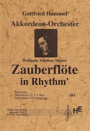 Zauberflöte in Rhythm', Gottfried Hummel, Wolfgang Amadeus Mozart, Akkordeon-Orchester, mittelschwer, Akkordeon Noten, Crossover, Papageno, Papagena, Vogelfänger, Königin der Nacht
