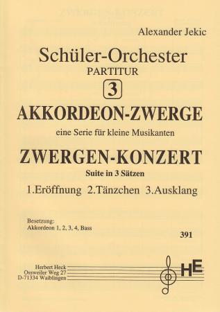 Akkordeon-Zwerge 3, Alexander Jekic, Akkordeonorchester, Schülerorchester, Suite in 3 Sätzen, sehr leicht, Anfänger, erste Schritte, Originalkomposition, Originalmusik, Akkordeon Noten