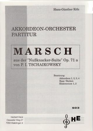 Marsch, Tschaikowsky, Nussknacker-Suite, Hans-Günther Kölz, mittelschwer-schwer, Oberstufe, Wertungsspiel, Wettbewerbsstück, Akkordeon-Orchester, Akkordeon Noten