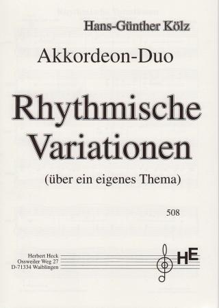 Rhythmische Variationen (über ein eigenes Thema), Hans-Günther Kölz, Akkordeon-Duo, Standardbass MII, Spielheft, Duo-Band, leicht-mittelschwer, Werungsstücke, Wettbewerb, Wettbewerbsliteratur, Akkordeon Noten