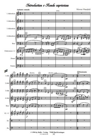 Introduction e Rondo capriccioso, Werner Heetfeld, Akkordeon-Orchester, Originalkomposition, Konzertstück, Wettbewerbsstück, Wettbewerbsliteratur, Wertungsstück, anspruchsvoll, schwer, Oberstufe, Akkordeon Noten, Originalmusik, Probeseite