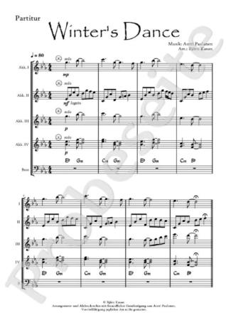 Preview: Winter's Dance, Annti Paalanen, Björn Kasan, Akkordeon-Orchester, Akkordeon-Ensemble, winterliche Bilder, mittelschwer, Akkordeon Noten, Beispielseite