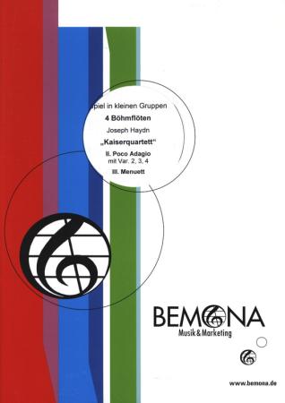 Kaiserquartett (C-Dur Op 76/3 Hob 3/77) II. & III. Satz, Joseph Haydn, Bernd Nawrat, Flötenquartett, Querflötenquartett, Böhmflöten, deutsche Nationalhymne, mittelschwer-schwer, Grad 4-5, Flöten Noten