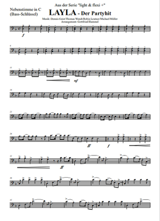 LAYLA, Sommerhit 2022, Dennis Geist, Thomas Wendt, Robin Leutner, Michael Müller, Gottfried Hummel, Akkordeon-Orchester, Partymusik, Mallorca, Malle, Festzelt, Easystimme, Kiddystimme, leicht-mittelschwer, Akkordeon Noten, Blick in eine Einzelstimme