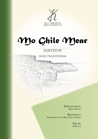 Mo Ghile Mear, Björn Kasan, Akkordeon-Orchester, Akkordeon-Ensemble, Irish Traditional, alte irische Melodie, gälische Folklore, mittelschwer, Easy-Stimme, Akkordeon Noten, Cover