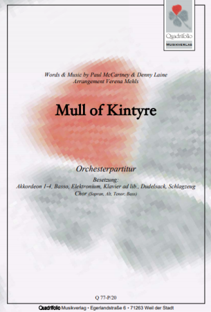 Mull of Kintyre, Paul McCartney,  Denny Laine, Verena Mehls, Akkordeonorchester, Dudelsack, gemischter Chor, mittelschwer, Schottland, Akkordeon Noten