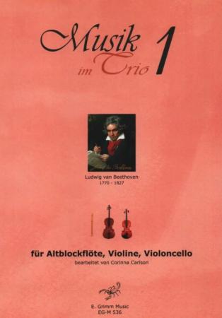 Musik im Trio 1, Sinfonie Nr. 5 c-Moll op. 67, Schicksalssinfonie, Ludwig van Beethoven, Corinna Carlson Kammermusik-Trio, Altblockflöte, Violine, Violincello, klassische Musik, Wiener Klassik, Trio-Noten, Noten für Kammermusik-Trio, Cover