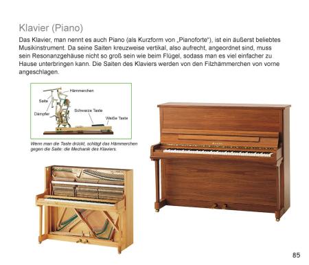 Musikwissen für Kinder, Heidi Debschütz, Musikalisches Nachschlagewerk, Musiklexikon, ​für Kinder ab 7 Jahren, Musikgeschichte, Musikinstrumente, Komponisten, Probeseite