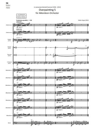Overpainting I-VI, Wolfgang Jacobi, Stefan Hippe, Akkordeon-Orchester, Auftragskomposition, 6 Sätze, sechssätzig, Übermalung spanischer Volkslieder, sehr schwer, anspruchsvoll, Höchststufe, Akkordeon Noten, Notenbeispiel