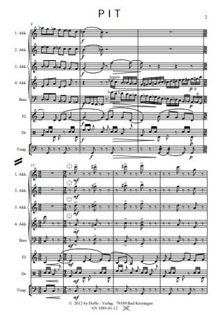 PIT Humoreske, Peter Iljitsch Tschaikowsky, Werner Heetfeld, Originalkomposition, Akkordeon-Orchester und Solo-Elektronium, Thema aus Klavierkonzert, Konzertstück, anspruchsvoll, schwer, Originalmusik, Akkordeon Noten, Notenbeispiel