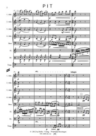 PIT Humoreske, Peter Iljitsch Tschaikowsky, Werner Heetfeld, Originalkomposition, Akkordeon-Orchester und Solo-Elektronium, Thema aus Klavierkonzert, Konzertstück, anspruchsvoll, schwer, Originalmusik, Akkordeon Noten, Beispielnoten