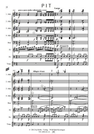 PIT Humoreske, Peter Iljitsch Tschaikowsky, Werner Heetfeld, Originalkomposition, Akkordeon-Orchester und Solo-Elektronium, Thema aus Klavierkonzert, Konzertstück, anspruchsvoll, schwer, Originalmusik, Akkordeon Noten, Demoseite