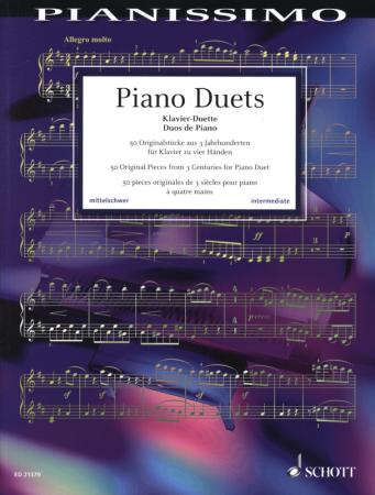 Piano Duets, Monika Twelsiek, Klavier-Duo, Piano-Duo, Duett, Spielheft, Duoband, 4-händig, 50 Originalstücke aus 3 Jahrhunderten, mittelschwer, Klavier Noten, Cover