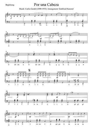 Por una Cabeza (Tango), Carlos Gardel, Gottfried Hummel, , Akkordeonorchester, Filmmusik, Easy-Stimme, Kiddy-Stimme, leicht-mittelschwer, Akkordeon Noten, Probeseite