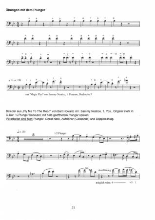 Übungsheft D3 für Posaune, Bernd Nawrat, Blechblasinstrumente, Prüfungsvorbereitung, D-Lehrgang, Ornamentik, Spielstücke, Vortragsstücke, mittelschwer, Musiktheorie, praxisorientiert, Posaunen Noten, Beispielseite