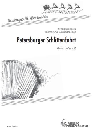 Petersburger Schlittenfahrt, Richard Eilenberg, Alexander Jekic, Akkordeon-Solo, Standardbass MII, Galopp, Einzelausgabe, Weihnachtsklassiker, mittelschwer-schwer, Akkordeon Noten