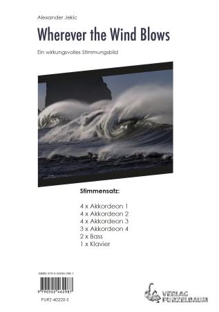 Preview: Wherever the Wind Blows, Alexander Jekic, Akkordeon-Orchester, Jugend-Orchester, Stimmungsbild, leicht, Originalkomposition, Originalmusik, Akkordeon Noten, Stimmensatzdeckblatt