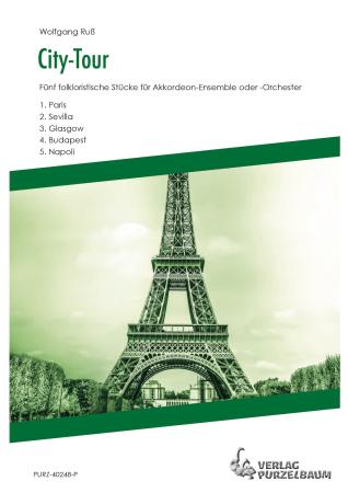 City-Tour Wolfgang Ruß, Akkordeon-Orchester, Akkordeon-Ensemble, kleine Besetzung, Spielgruppe, Suite in 5 Sätzen, mittelschwer, Originalkomposition, Originalmusik, Akkordeon Noten, Cover