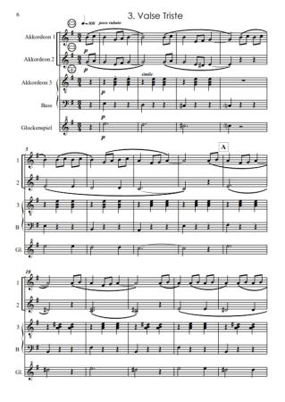Kleine Ballett-Suite, Wolfgang Ruß, Akkordeon-Orchester, Akkordeon-Ensemble, kleine Besetzung, Quartett, Spielgruppe, Suite in 4 Sätzen, leicht, ideal für den Unterricht, Originalkomposition, Originalmusik, Akkordeon Noten, Ansichtsseite