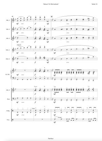Return To Värmeland, Hans-Günther Kölz, Akkordeon-Orchester, Originalkomposition, Originalmusik, schwedisches Volkslied, mittelschwer-schwer, Akkordeon Noten, Einblick in die Noten