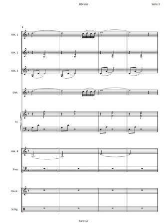 Rêverie, Träumerei, Hans-Günther Kölz, Akkordeon-Orchester, Akkordeon-Ensemble, mittelschwer, Originalkomposition, Originalmusik, Akkordeon Noten, Probeseite