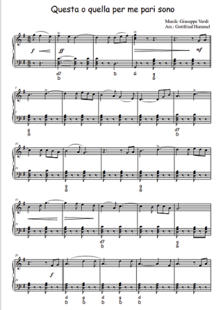 Rigoletto, Giuseppe Verdi, Gottfried Hummel, Akkordeon-Solo, Standardbass MII, Spielheft, Soloband, Oper, mittelschwer, Akkordeon Noten