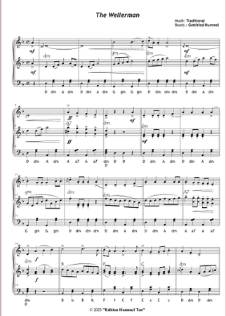 Sail Away With Mr. Wellerman & Friends, Gottfried Hummel, Melodieinstrument, Begleitung, Akkordeon, Klavier, Keyboard, Spielheft, Shantys, Seemannslieder, mittelschwer, Kammermusik Noten, Probeseite