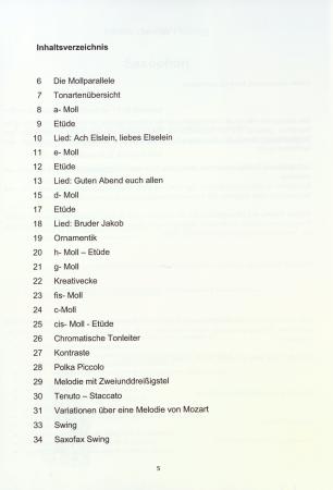 Übungsheft D2 für Saxophon, Siegfried Pfeifer, Prüfungsvorbereitung, D-Lehrgang, Tonleitern, Dreiklänge, Einzelunterricht, Gruppenunterricht, Spielstücke, Vortragsstücke, leicht, Musiktheorie, praxisorientiert, Saxophon Noten, Inhaltsverzeichnis