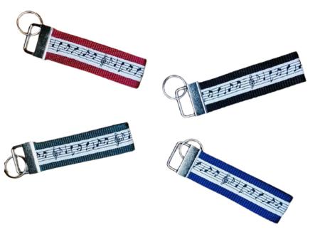 Schlüsselanhänger mit Noten (schwarz-weiße Bordüre)
