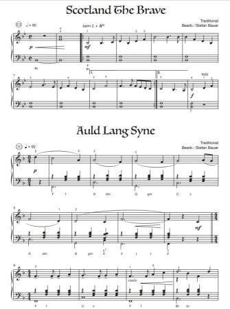 Scottish Songs, Stefan Bauer, Akkordeon Solo, Standardbass MII, ​Spielheft, Soloband, mittelschwer, Schottland, Highlands, Lowlands, Akkordeon Noten, Notenbeispiel