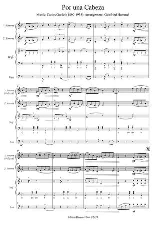 Streetlife live! Por una cabeza (Tango), Carlos Gardel, Gottfried Hummel, Kammermusik-Spielheft, 2 Melodieinstrumente (in C hoch & tief, Bb, Es, C (Bass-Schlüssel)), Begleitstimme (Akkordeon oder Klavier), Bass, Spielstück, Filmmusik, Straßenmusik, Konzer