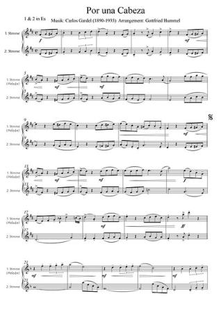 Streetlife live! Por una cabeza (Tango), Carlos Gardel, Gottfried Hummel, Kammermusik-Spielheft, 2 Melodieinstrumente (in C hoch & tief, Bb, Es, C (Bass-Schlüssel)), Begleitstimme (Akkordeon oder Klavier), Bass, Spielstück, Filmmusik, Straßenmusik, Konzer