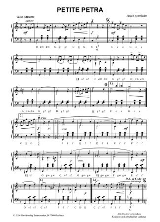 Petite Petra, Jürgen Schmieder, Akkordeon-Solo, Standardbass MII, Einzelausgabe, Valse-Musette, Musettewalzer, mittelschwer, Akkordeon Noten
