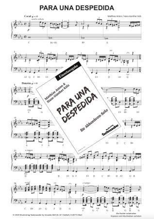 Para una despedida, Matthias Anton, Hans-Günther Kölz, Akkordeon-Solo, Standardbass MII, Einzelausgabe, mittelschwer, Akkordeon Noten