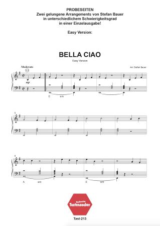 Bella Ciao, Einzelausgabe, Stefan Bauer, Akkordeon-Solo, Easy Version & Advanced Version, Sommerhit, Akkordeon Noten